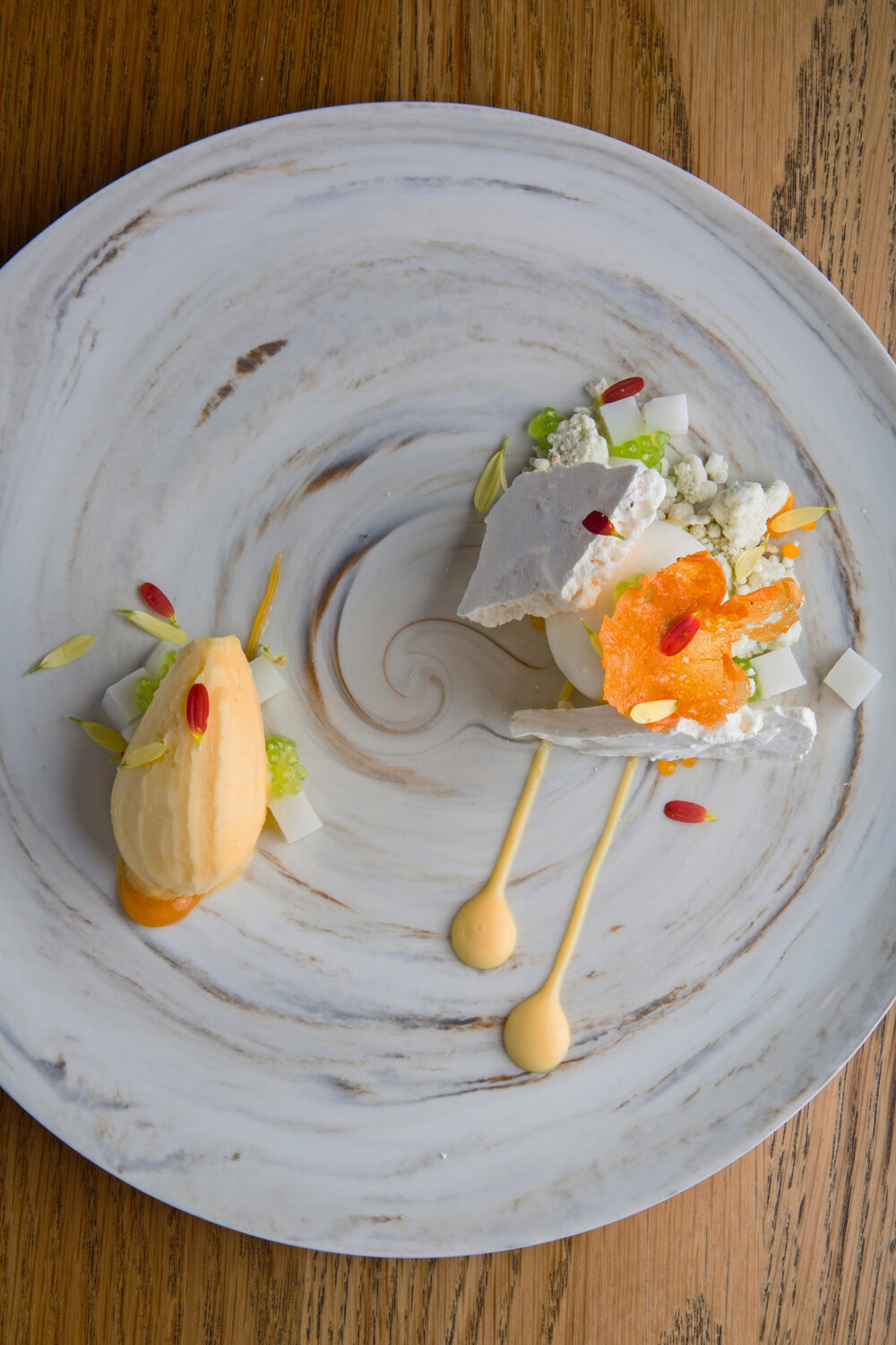 Thai Dyed Pie from Executive Pastry Chef Caroline Kolaja, George Trois Group Photo credit: Tom Gavin