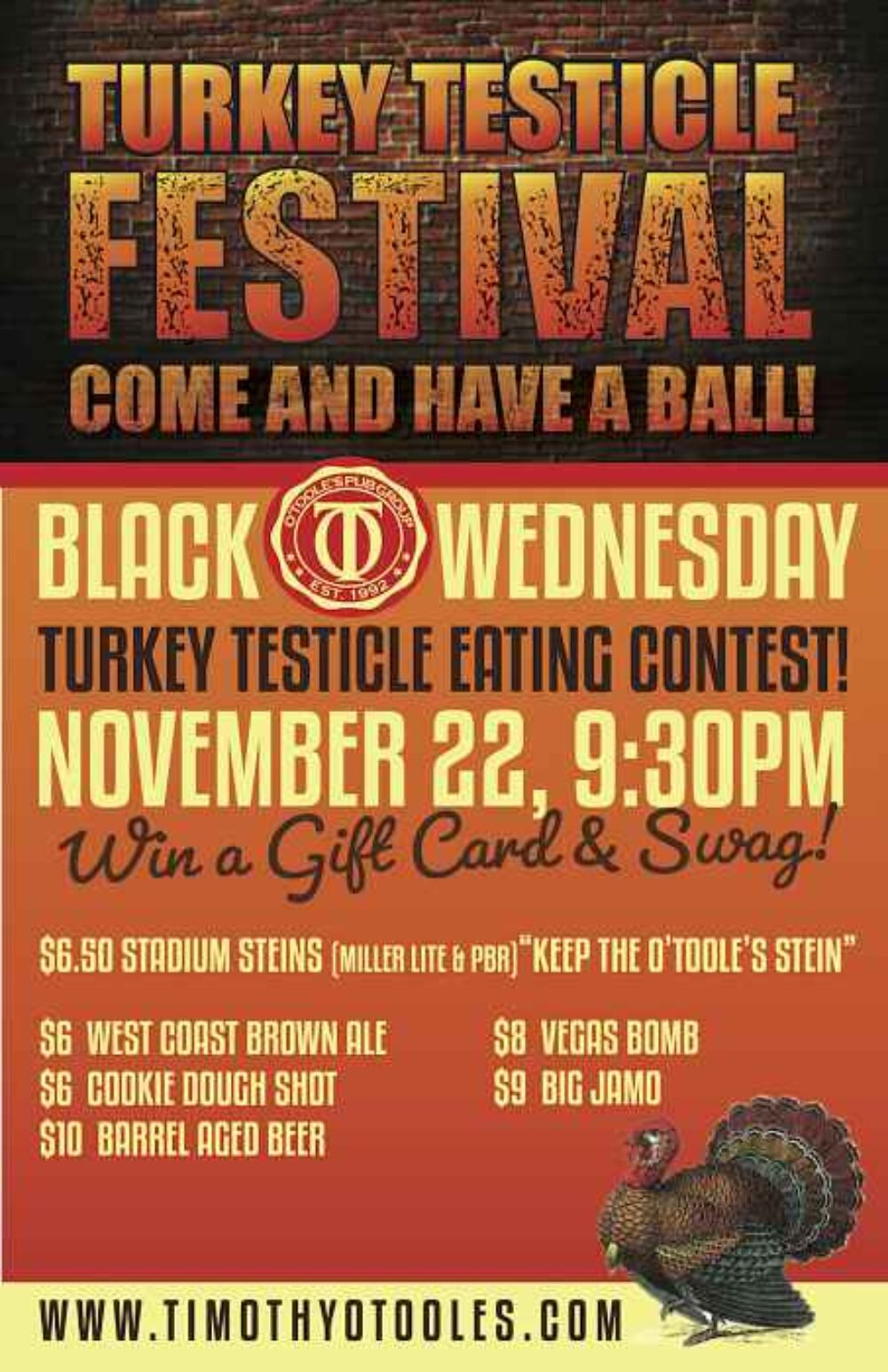 Turkey Testicle 2023 Chi for Turkey Testicle Festival at Timothy O'Toole's Pub