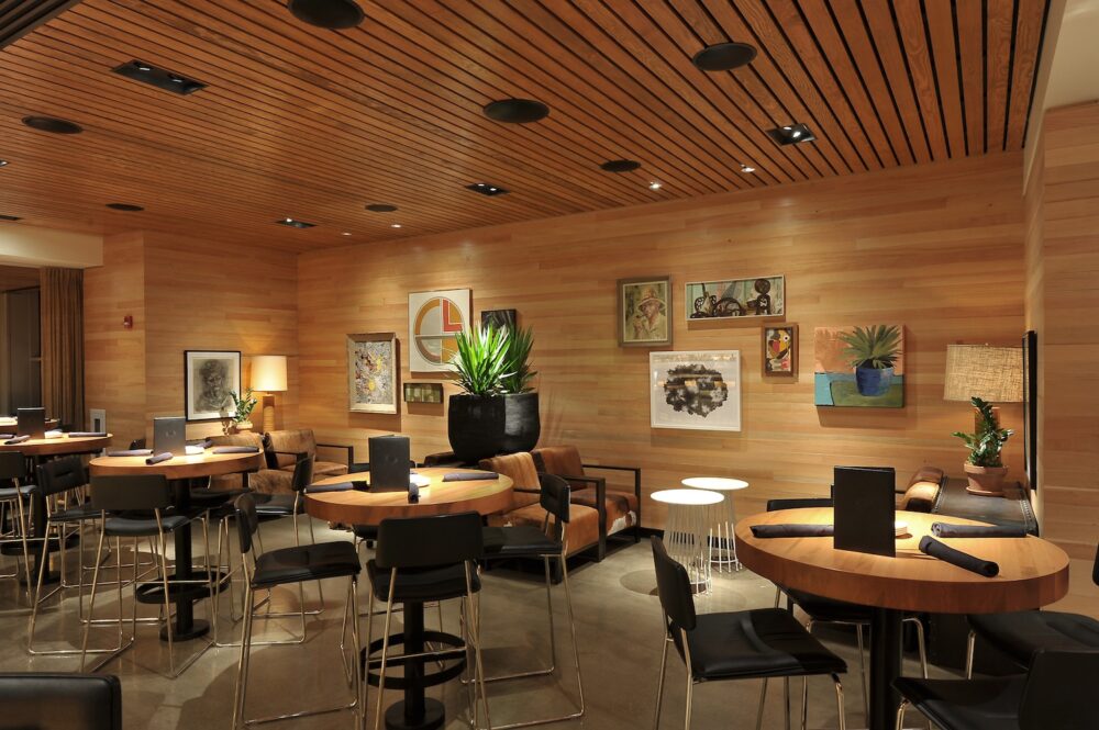 The lounge at Cantina Laredo. for Corzo Tequila Dinner at Cantina Laredo