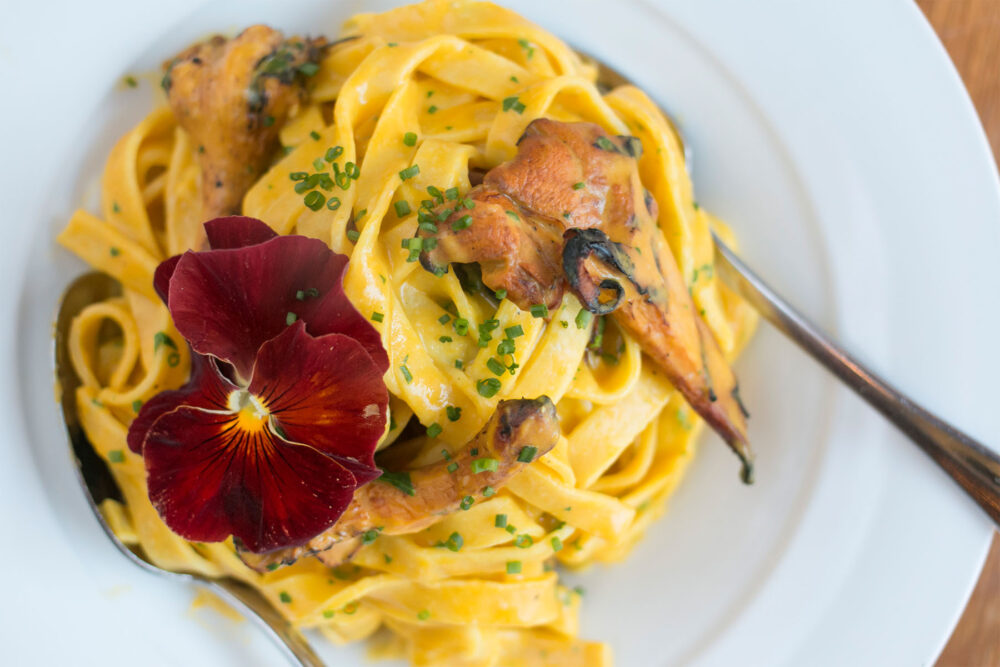 Housemade Tagliatelle with Smoked Kabocha Squash and Hedgehog Mushrooms. Photo credit: Lindsey Becker for Ada Street Turns It Up to 11 for Chicago Restaurant Week