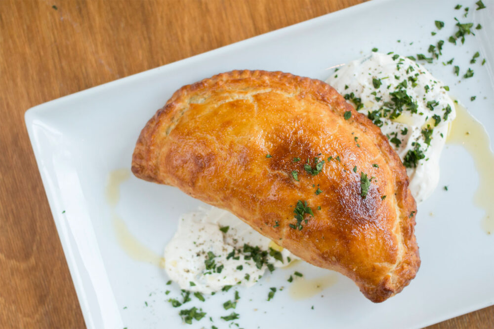 Chicken Tikka Masala Pie with Yogurt & Mint Sauce and Medjool Dates. Photo credit: Lindsey Becker for Ada Street Turns It Up to 11 for Chicago Restaurant Week