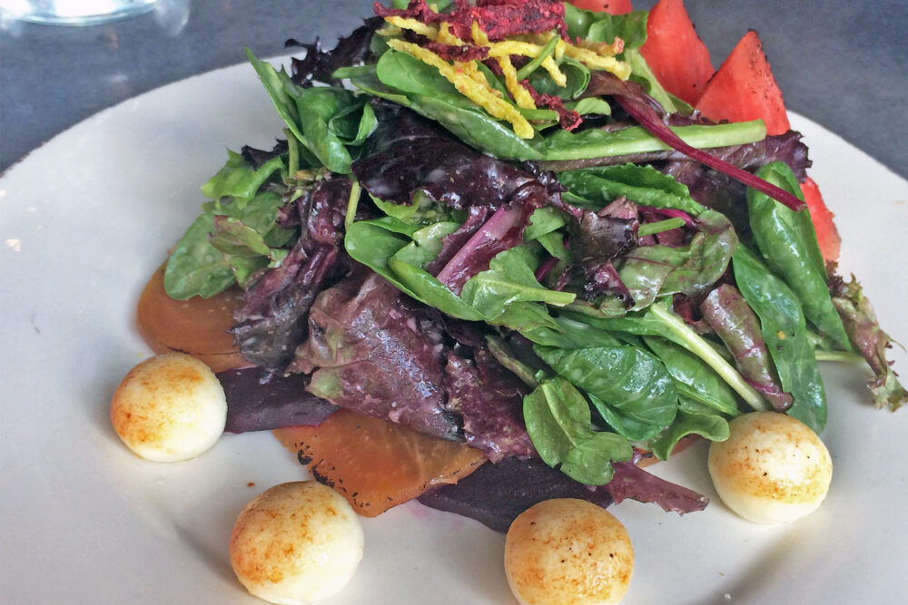 Grilled Watermelon and Roasted Beet Salad for AMK Kitchen Bar Brings Brunch Comfort to Bucktown