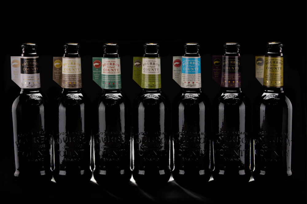 The 2020 BCS Line Up for Goose Island's 2020 Bourbon County Stout Release on Black Friday