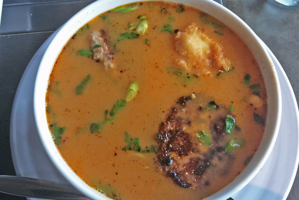 Break Ramen with Pork Sausage and Tempura Eggs for Satisfy Your Belly with Brunch at bellyQ