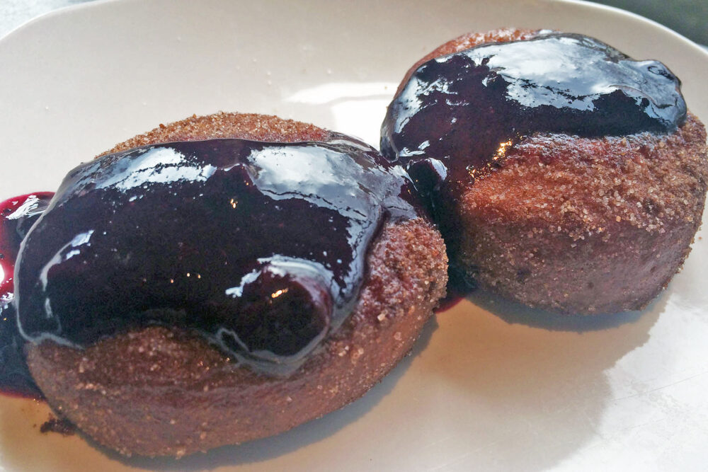 Cinnamon Sugar Dusted Donuts with Berry Compote for Satisfy Your Belly with Brunch at bellyQ