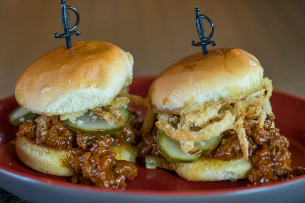 Sloppy Joe Sliders. Photo courtesy of the Brass Monkey. for Fish Styx, Cheese Balls & TV Dinners: The Brass Monkey Has the Menu of Your Dreams