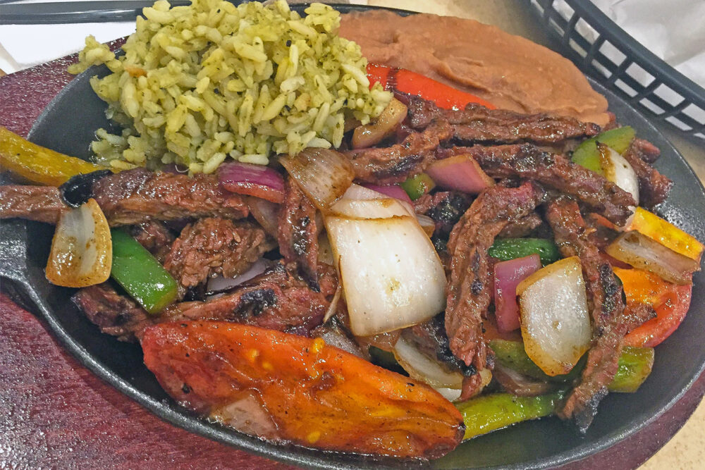Steak fajitas for El Carrito Brings Mexican Street Eats to West Rogers Park