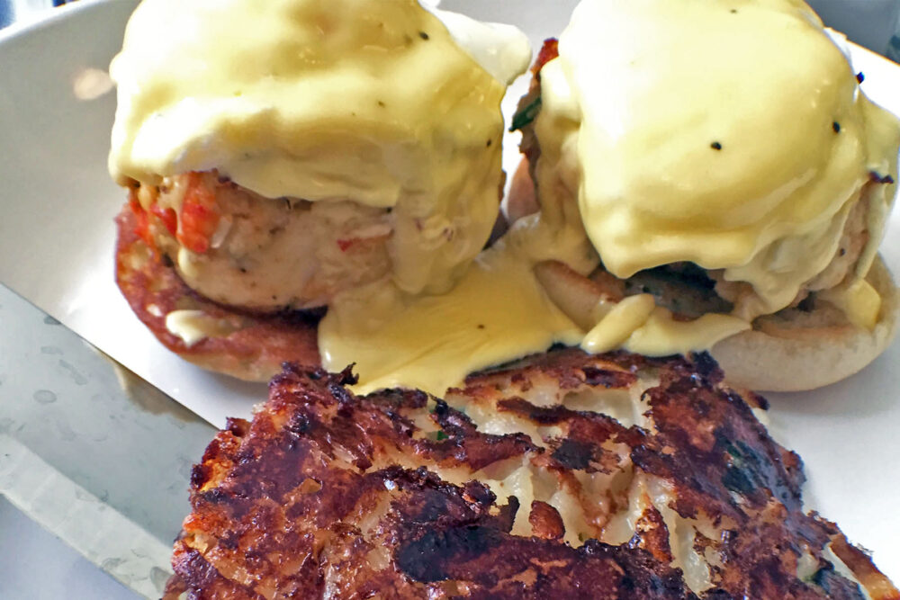 Alaskan King Crab Cake Benedict for Fahlstrom's Fresh Seafood Market Brings Brunch Classics to Lakeview