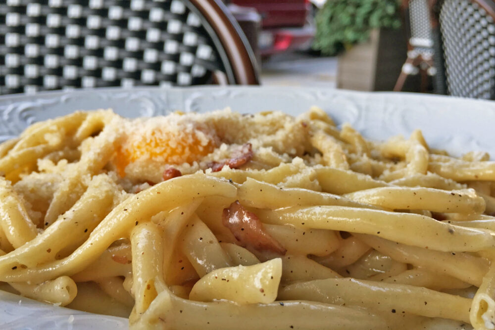 Bucatini Carbonara for Summer Rewind: Al Fresco at Formento's