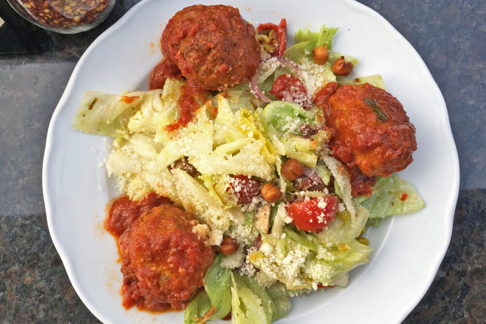 Insalate con Nonna's Meatballs for Summer Rewind: Al Fresco at Formento's