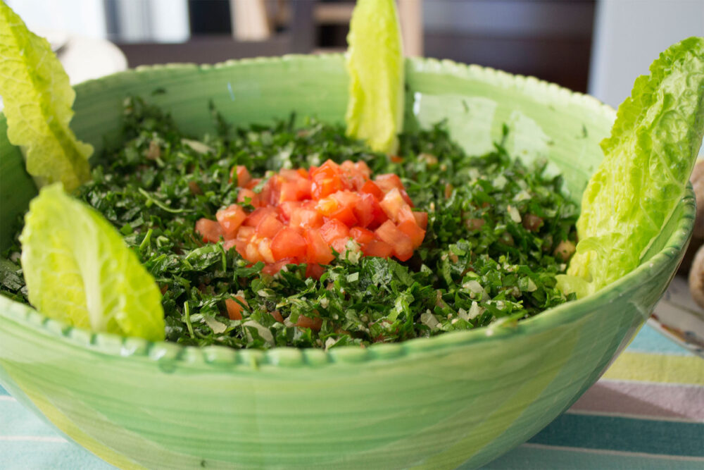 Finely chopped parsley tabouleh with lemon vinaigrette. Photo credit: Sarah Conway. for From Syria with Love: South Loop's HoneyDoe Refreshes Chicago's Middle East Food Scene