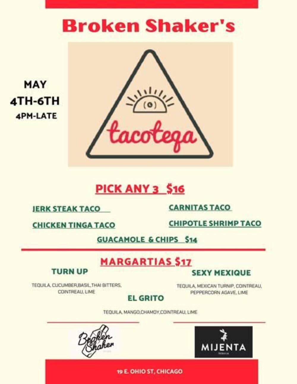 Flyer courtesy of ​Tacoteqa​ at Freehand Chicago for Don't Miss Out on These Cinco de Mayo Celebrations Across Chicago