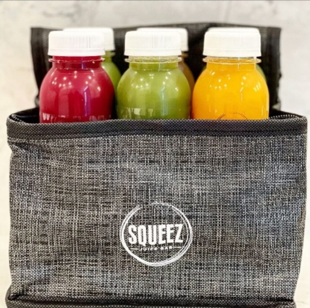 Grab your juice to cure that Super Bowl hangover. (Courtesy of Squeez Juice Bar) for What To Order For Super Bowl Sunday