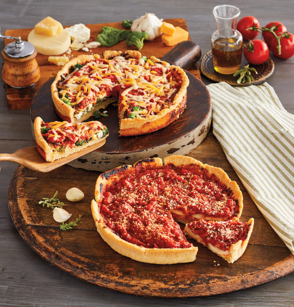 Veg out with the Pizzeria Uno® Veggie Lover's Deep Dish Pizza 2 Pack available online at Harry and David for Harry & David Conquers Pizza Cravings with Newly Available Pizzeria Uno