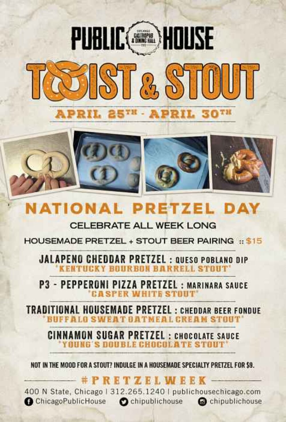 pretzel for Public House Hosts Twist + Stout for Pretzel Week