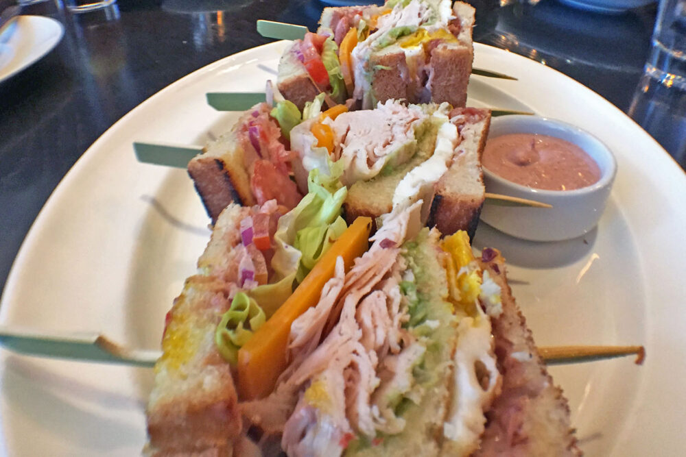The clubhouse sandwich with bacon, lettuce, tomato and turkey for Get Your Lunch On at RPM Steak