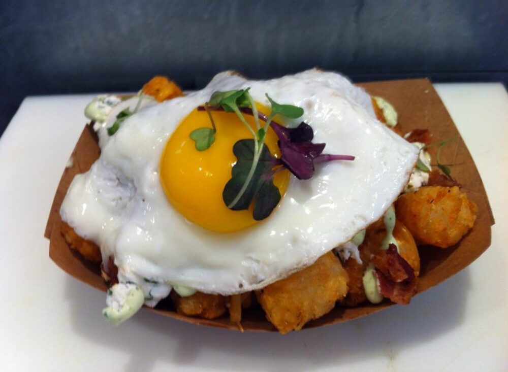 Tater Tot with Local Egg side for Coming Soon: Velvet Taco in the Gold Coast