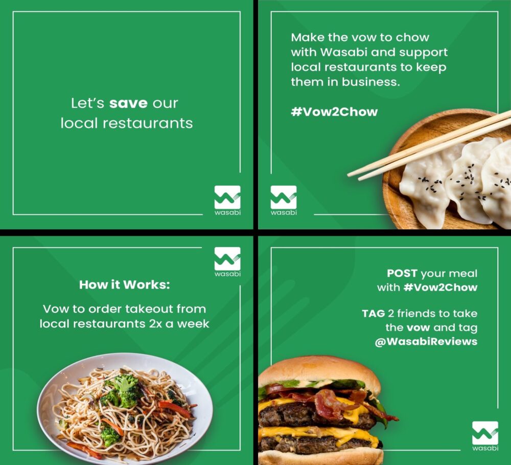 Vow Images for Wasabi Reviews is Asking Chicagoans to #Vow2Chow to Support Local Restaurants