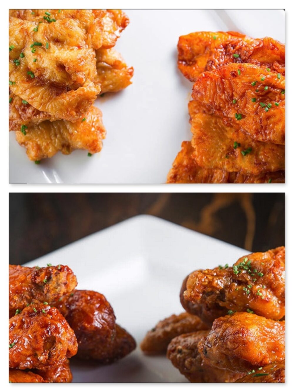 Boneless or Bone in Factory Wings with Soy Garlic or Spicy Soy Garlic Sauce for New York Wing Factory Now Open in Lincoln Park