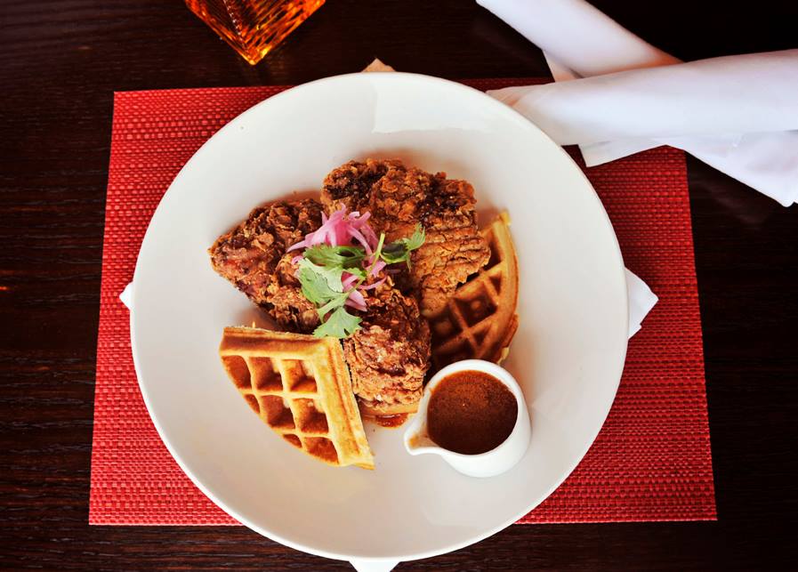 carnivale chicken waffles for Carnivale is Celebrating Sexy With a "50 Shades of Red" Fashion Show Brunch to Kick Off Valentine's Week