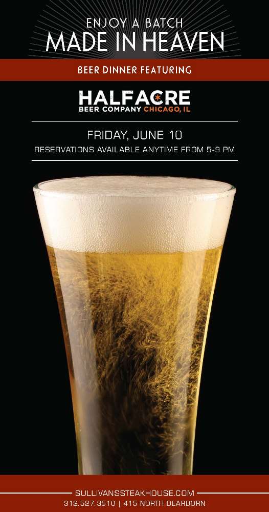 half acre cover2 for Sullivan's Steakhouse Half Acre Beer Dinner