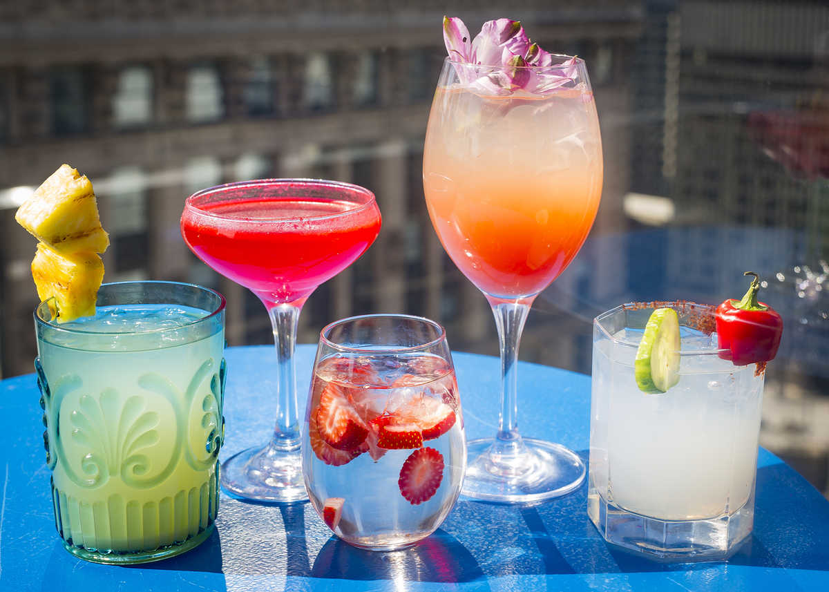 Left To Right Next Episode Devil To Pay Rose Sangria Pau Hana Casita Margarita for New Ladies Night Happy Hour at Virgin Hotels Chicago