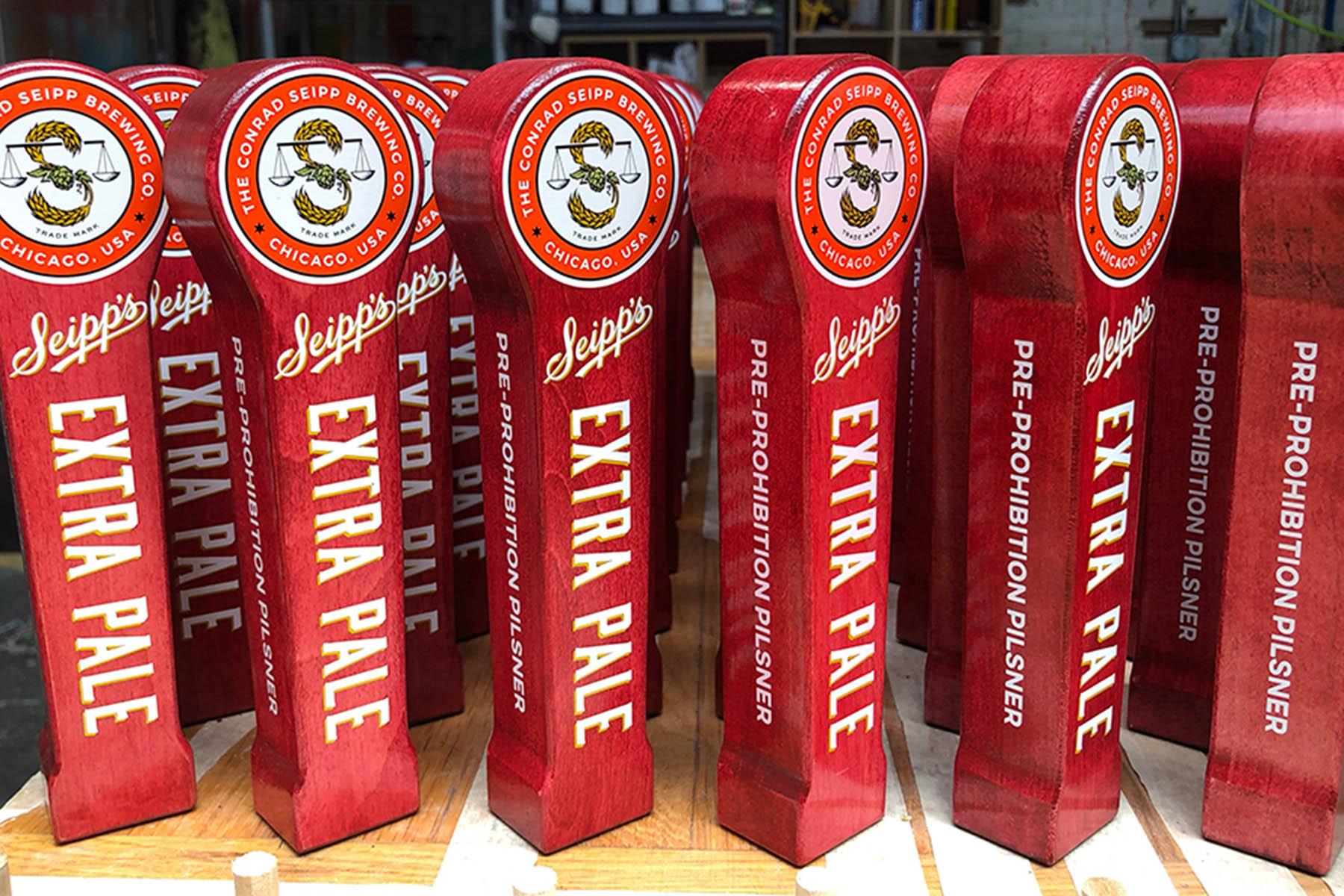 Seipps Beer 0000 Seipp Tap Handles 1 for Chicago's Conrad Seipp Brewing Company Returns After Nearly 100 Years