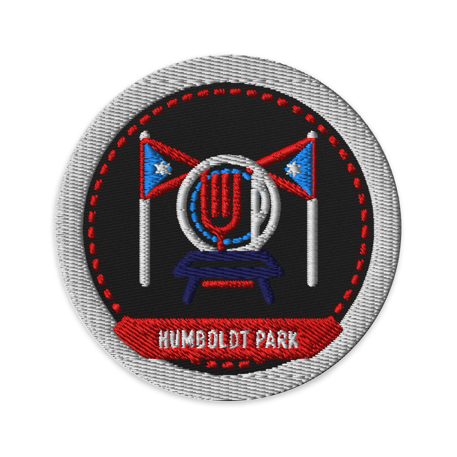 Humboldt Park embroidered patch in Black, patch front view - Chicago Neighborhood Series