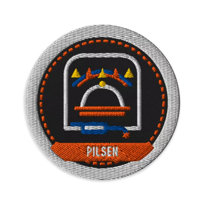 Pilsen embroidered patch in Black, patch front view - Chicago Neighborhood Series