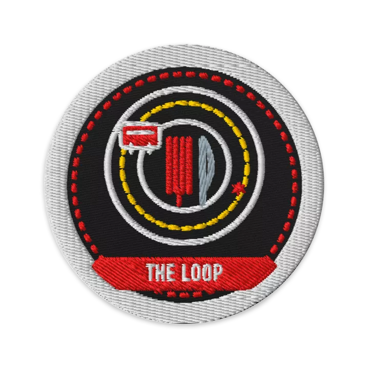 The Loop embroidered patch in Black, patch front view - Chicago Neighborhood Series