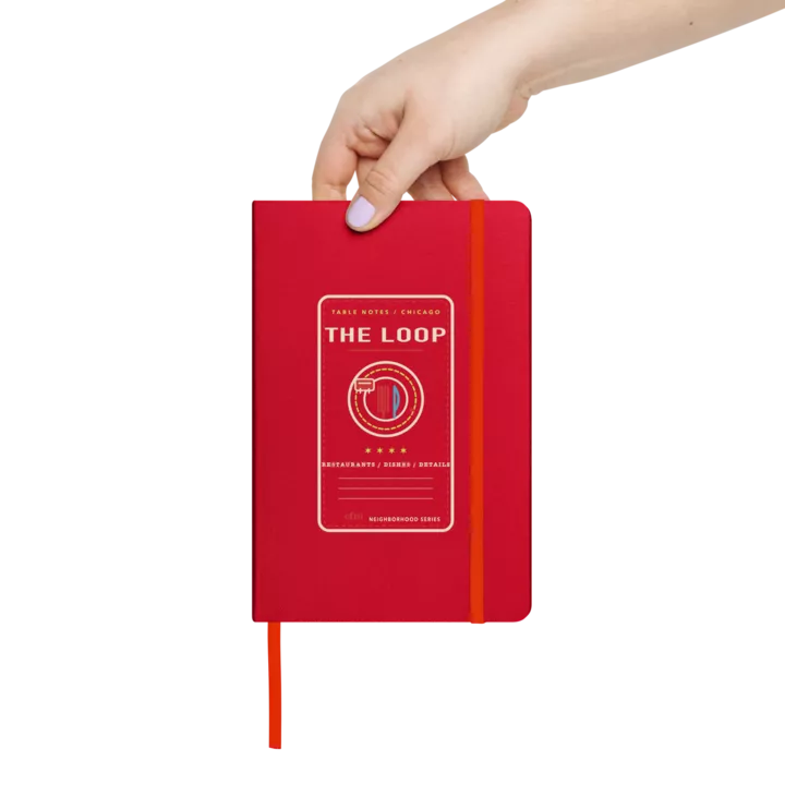 The Loop table notes journal in Red, front view - Chicago Neighborhood Series