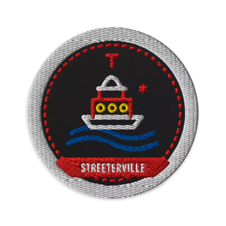 Streeterville embroidered patch in Black, patch front view - Chicago Neighborhood Series