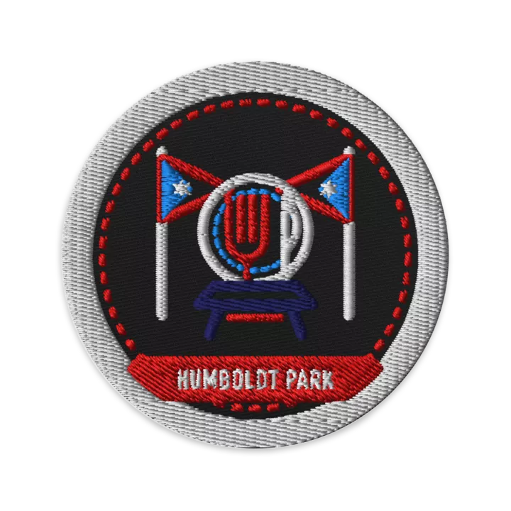 Humboldt Park embroidered patch in Black, patch front view - Chicago Neighborhood Series
